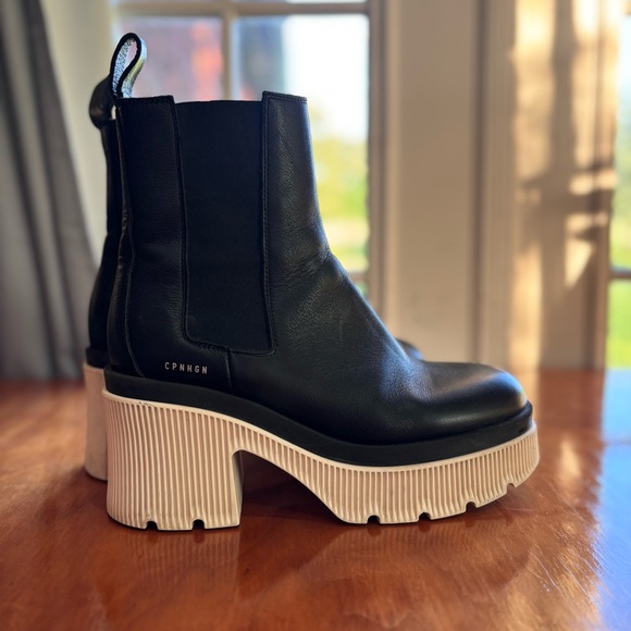 Copenhagen Studios Vitello CPH597 Leather Chelsea Platform Boots - Picture 6 of 9